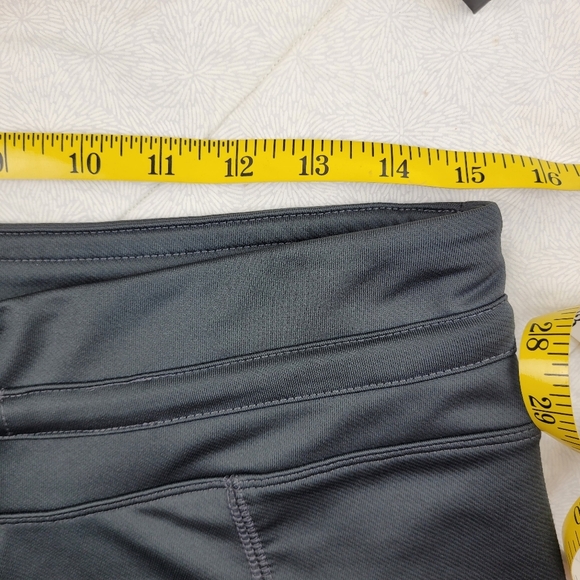 Nike gray FITDRY flare capri stretch pants paper bag tie front yoga sporty S 4/6 - Picture 8 of 10